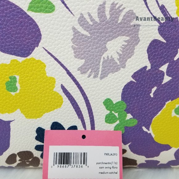 Kate spade sam swing flora medium satchel purple - Picture 10 of 15